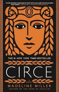 Book cover of Circe by Madeline Miller features a stylized, orange and black illustration of a woman’s face with laurel leaves in her hair, bold text announcing it as a New York Times bestseller—a striking image evoking the Ides of March and new opportunities.